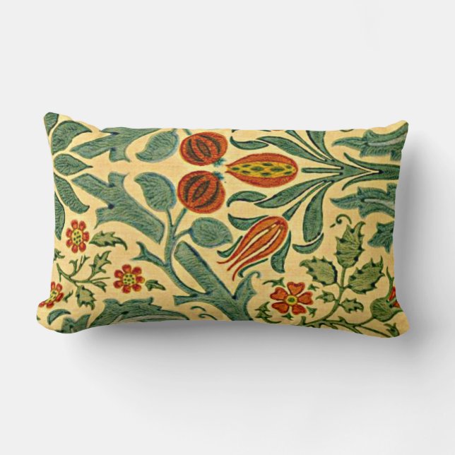 William Morris - Autumn Flower pattern Lumbar Pillow (Front)