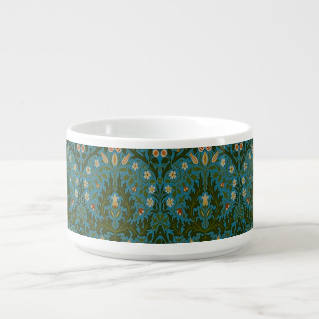 William Morris Autumn Flowers Pattern Teal Bowl (Center)
