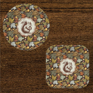 William Morris Autumn Leaves Squirrel Paper Plates