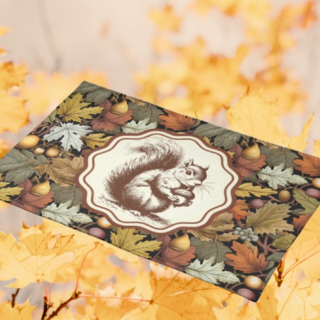 William Morris Autumn Leaves with Squirrel Retro  Cloth Placemat (Cloth placemats...perfect for your autumn table!)