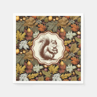 William Morris Autumn Leaves with Squirrel Retro