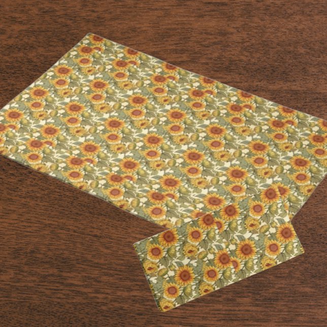 William Morris Autumn Sunflowers Thanksgiving  Cloth Placemat (For your autumn table)