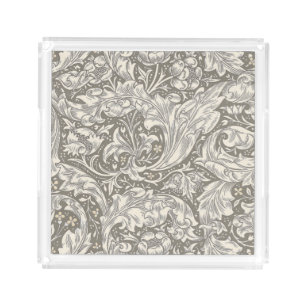William Morris Bachelor's Button antique damask Acrylic Tray