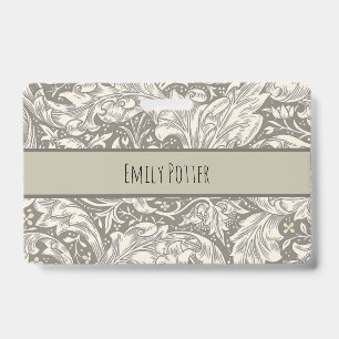 William Morris Bachelor's Button antique damask Badge