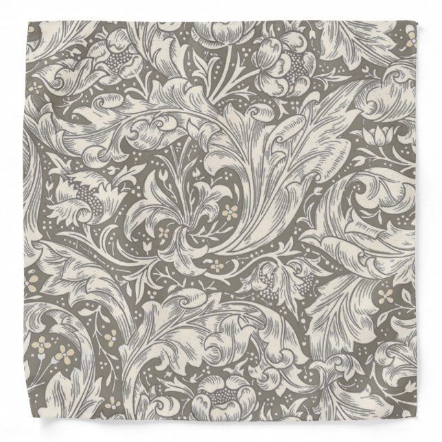 William Morris Bachelor's Button antique damask Bandana (Front)