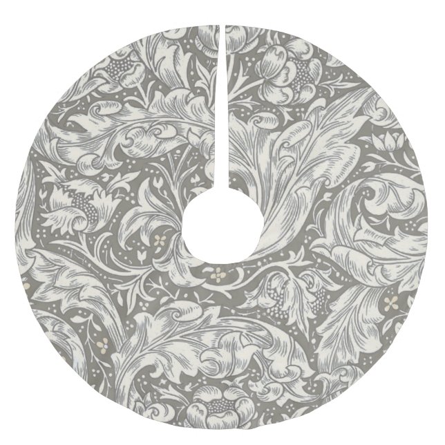 William Morris Bachelor's Button antique damask Brushed Polyester Tree Skirt (Front)