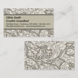 William Morris Bachelor's Button antique damask Business Card