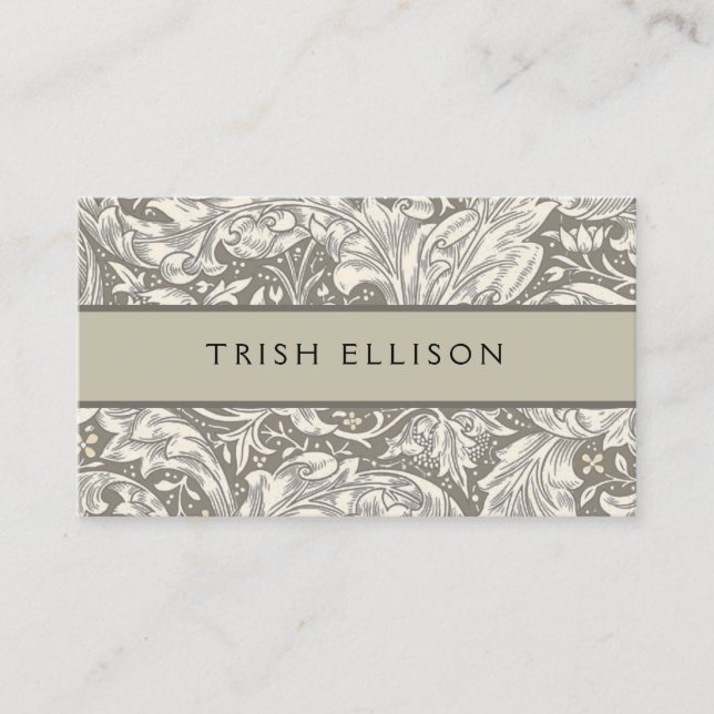 William Morris Bachelor's Button antique damask Business Card (Front)