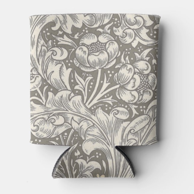 William Morris Bachelor's Button antique damask Can Cooler (Front)