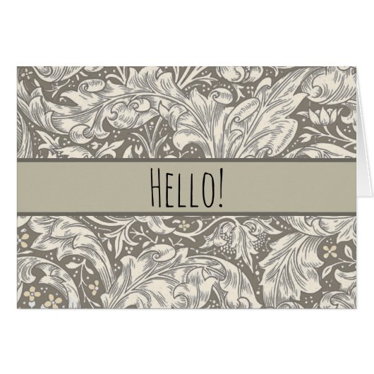 William Morris Bachelor's Button antique damask Cards (Front Horizontal)