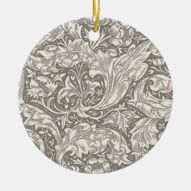 William Morris Bachelor's Button antique damask Ceramic Ornament (Front)