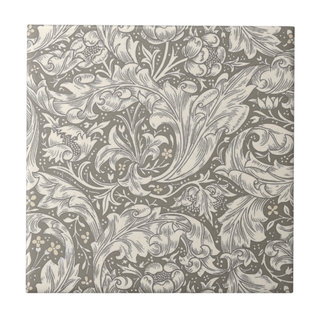 William Morris Bachelor's Button antique damask Ceramic Tile (Front)
