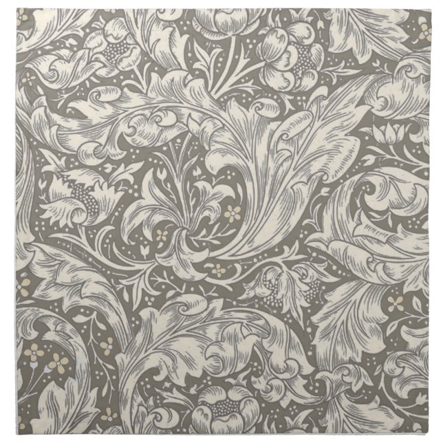 William Morris Bachelor's Button antique damask Cloth Napkin (Front)