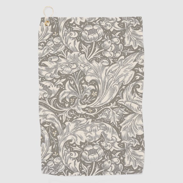 William Morris Bachelor's Button antique damask Golf Towel (Front)