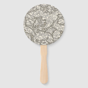 William Morris Bachelor's Button antique damask Hand Fan