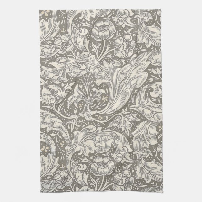 William Morris Bachelor's Button antique damask Kitchen Towel (Vertical)