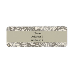 William Morris Bachelor's Button antique damask Label