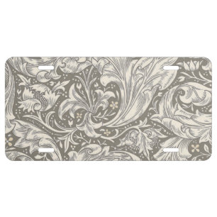 William Morris Bachelor's Button antique damask License Plate