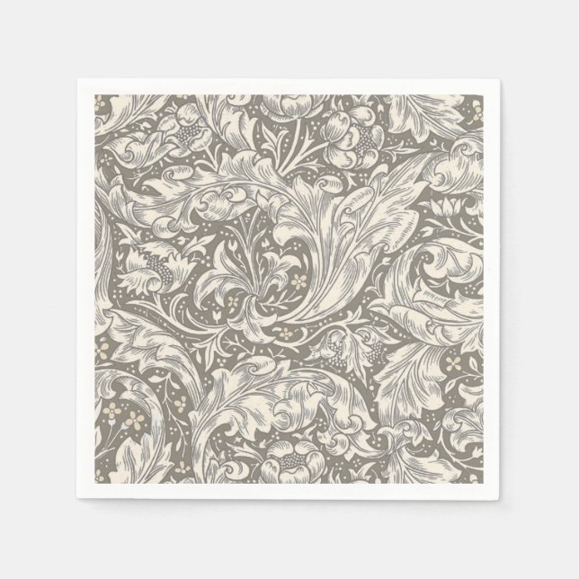 William Morris Bachelor's Button antique damask Napkins (Front)