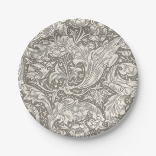 William Morris Bachelor's Button antique damask Paper Plates