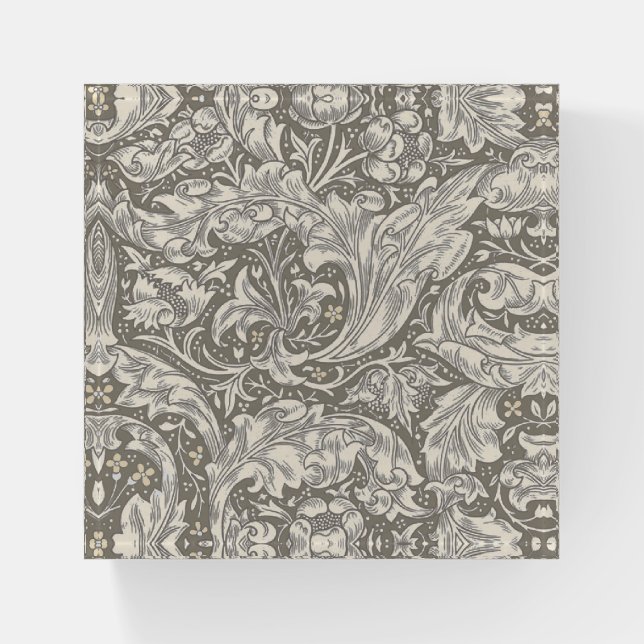 William Morris Bachelor's Button antique damask Paperweight (Front)