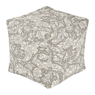 William Morris Bachelor's Button antique damask Pouf