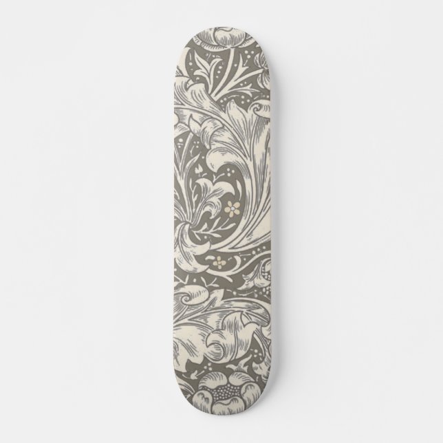 William Morris Bachelor's Button antique damask Skateboard (Front)