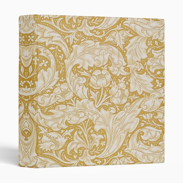 William Morris Bachelor's Button Flower Classic 3 Ring Binder (Front/Spine)