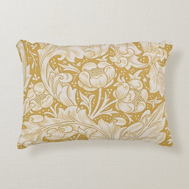 William Morris Bachelor's Button Flower Classic Accent Pillow (Front)