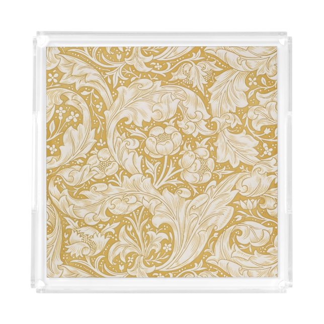 William Morris Bachelor's Button Flower Classic Acrylic Tray (Front)