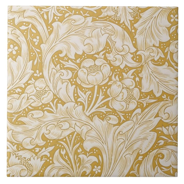 William Morris Bachelor's Button Flower Classic Ceramic Tile (Front)