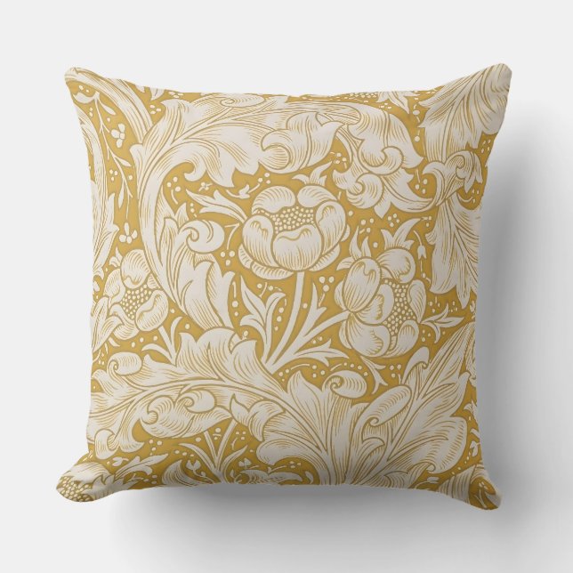 William Morris Bachelor's Button Flower Classic Throw Pillow (Front)