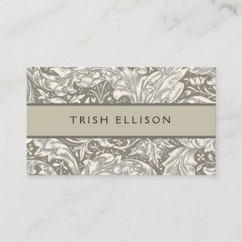 William Morris Bachelor's Button Flower Floral Bot Business Card by vintagechicdesign at Zazzle