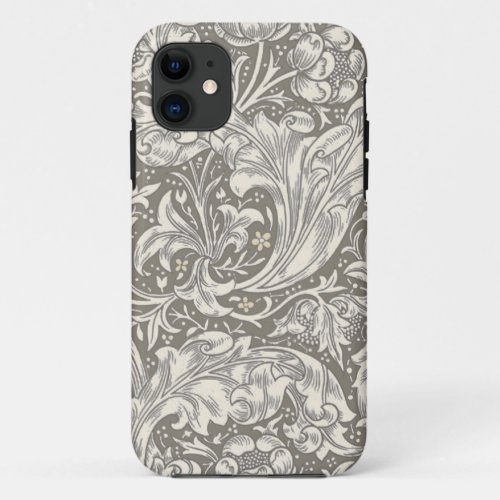William Morris Bachelors Button Flower Floral Bot iPhone 11 Case