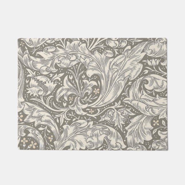 William Morris Bachelor's Button Flower Floral Bot Doormat (Front)