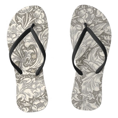 William Morris Bachelors Button Flower Floral Bot Flip Flops