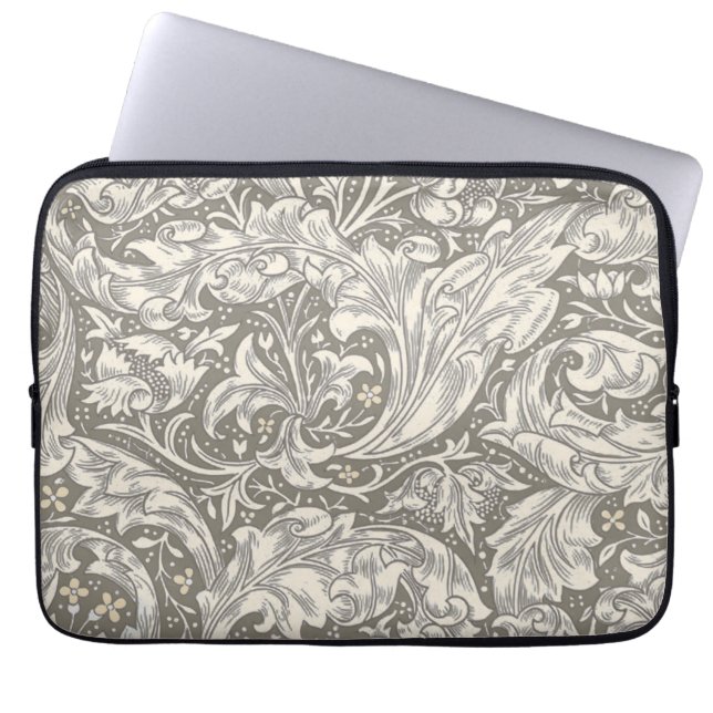 William Morris Bachelor's Button Flower Floral Bot Laptop Sleeve (Front)