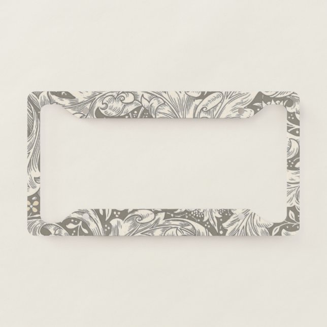 William Morris Bachelor's Button Flower Floral Bot License Plate Frame (Front)