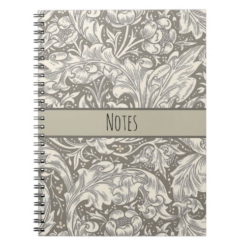 William Morris Bachelors Button Flower Floral Bot Notebook