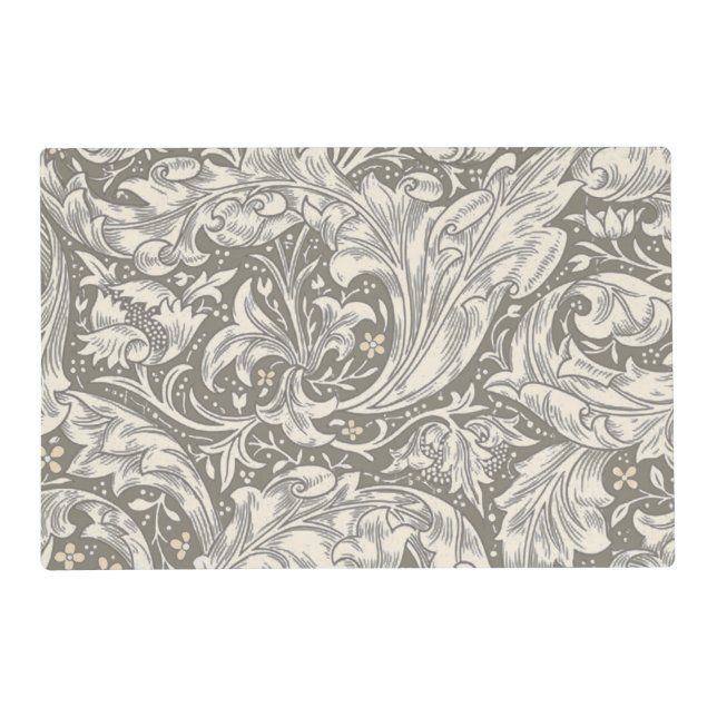 William Morris Bachelor's Button Flower Floral Bot Placemat (Front)