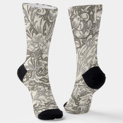 William Morris Bachelors Button Flower Floral Bot Socks
