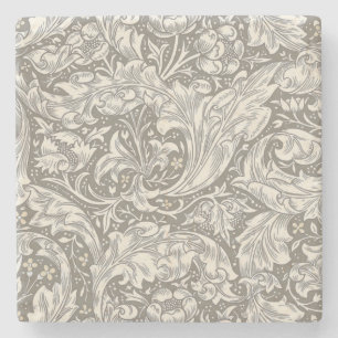 William Morris Bachelor's Button Flower Floral Bot Stone Coaster