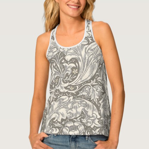 William Morris Bachelors Button Flower Floral Bot Tank Top