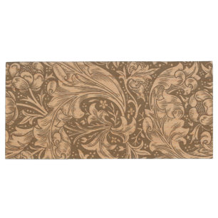 William Morris Bachelor's Button Flower Floral Bot Wood Flash Drive