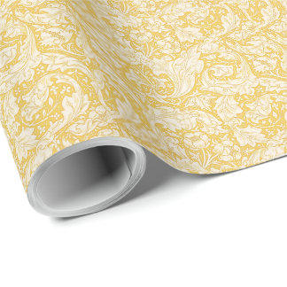 William Morris Bachelors Button Golden Background Wrapping Paper