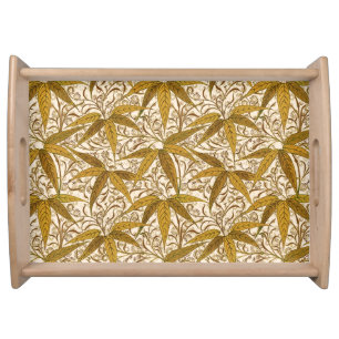 William Morris Bamboo Print, Gold and Cream Serving Tray