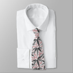 William Morris Bamboo Print, Gray and White Neck Tie