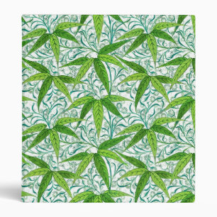 William Morris Bamboo Print, Green and White Binder