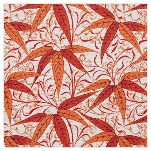 William Morris Bamboo Print, Mandarin Orange Fabric