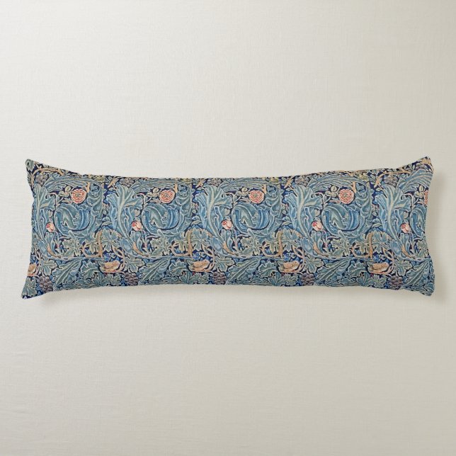 William Morris Beautiful Floral Pattern Blue Pink  Body Pillow (Front)